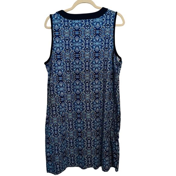 Lands' End Sleeveless Comfy Lightweight Cotton V-Neck Dress Women's Size L 14-16 - Picture 3 of 7